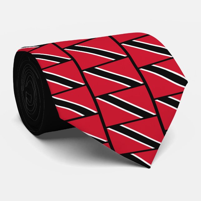 Custom TRINIDAD FLAG Monogram Neck Tie (Rolled)