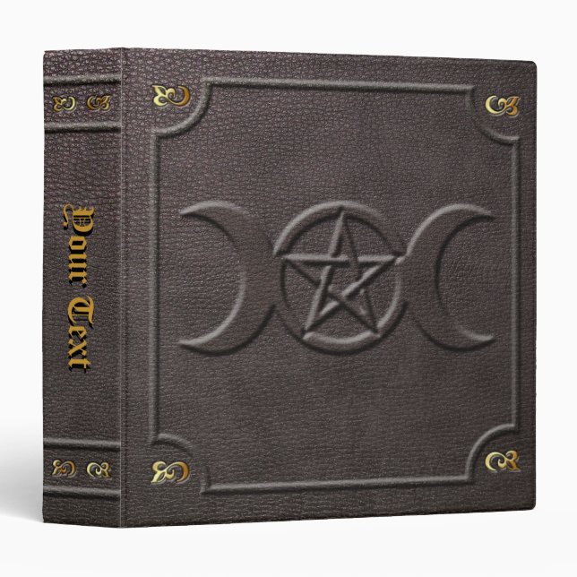 Custom Triple Moon Pentacle Book of Shadows Binder (Front/Spine)