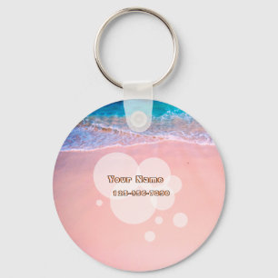 Custom Tropical Beach Keychain