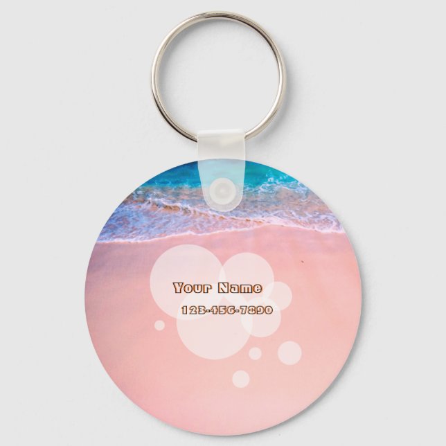 Custom Tropical Beach Keychain (Front)
