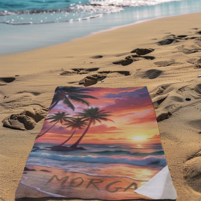 Custom Tropical Beach Sunset | Coastal Art Towel (Creator Uploaded)