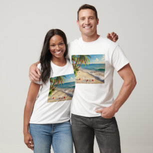 Custom Tropical Christmas Family T-Shirt