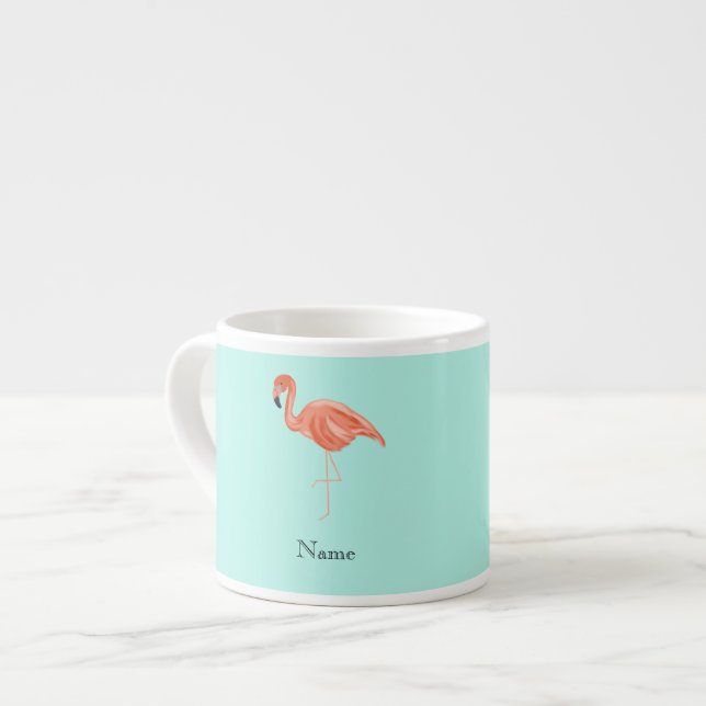 Custom Tropical Flamingo Espresso Cup (Front Left)