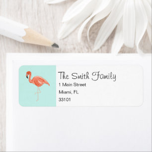 Custom Tropical Flamingos Address