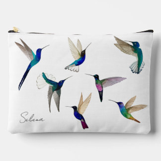 Custom Tropical Hummingbirds Accessory Pouch