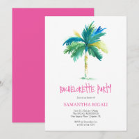 Custom Tropical Invitations Bachelorette Party