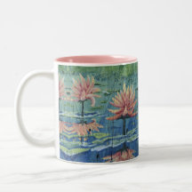 Custom Tropical Peach Lilies Coffee Mug - Yotigo
