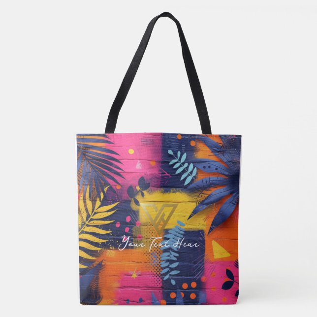 Custom : Tropical Sunset Personalized Tote Bag (Front)