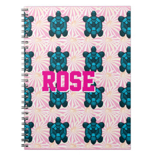 Custom Tropical Turtle Floral Pattern Seamless  Notebook