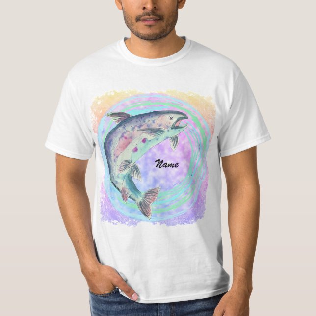 Custom Trout Fishing   t-shirt (Front)