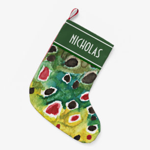 Custom Trout Fly Fishing Angler's Small Christmas Stocking