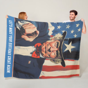 Custom Trump Funny Message for Happy 50th Birthday Fleece Blanket