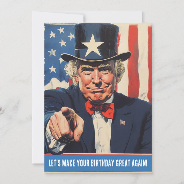 Custom Trump Funny Message for Happy 50th Birthday Invitation (Front)