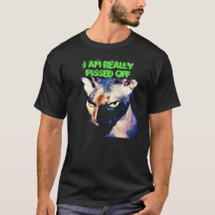 custom tshirt : black angry sphynx cat