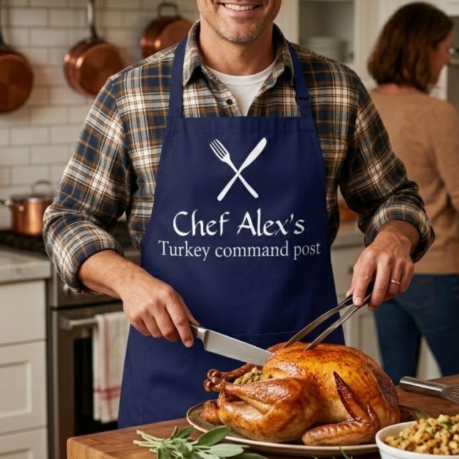 Custom "Turkey Command Post" Thanksgiving  Apron (Creator Uploaded)
