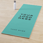 Custom Turquoise Business Logo Name Instagram Yoga Mat<br><div class="desc">Custom Logo turquoise blue Name Company Promotional Instagram Yoga Mat featuring a simple and modern template with your business logo,  photo or image and any personalized text. Add your name,  website or social network address.</div>