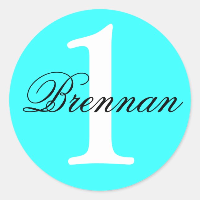 Custom Turquoise Favour Stickers (Front)