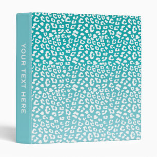 Custom Turquoise Leopard Print 3 Ring Binder