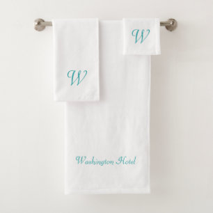 Custom Turquoise Monogrammed Towels 