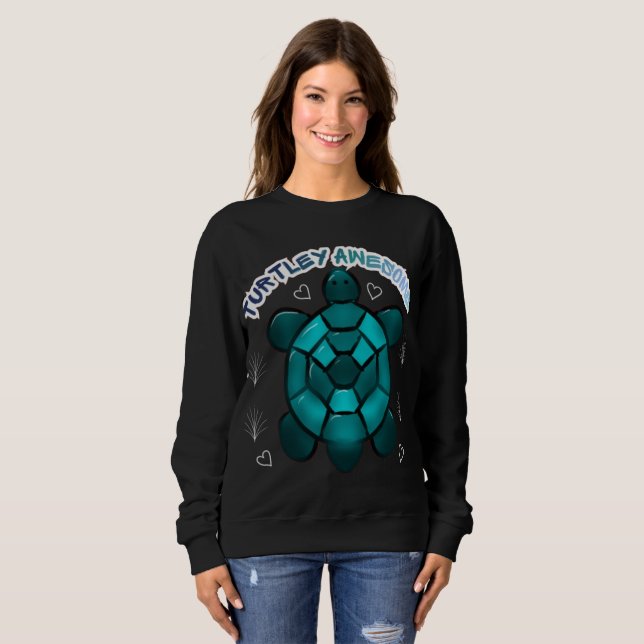 Custom Turtle Cute Pun Funny Animal Gift Sweatshirt (Front Full)
