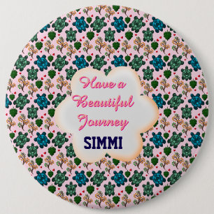 Custom turtle pattern  6 inch round button