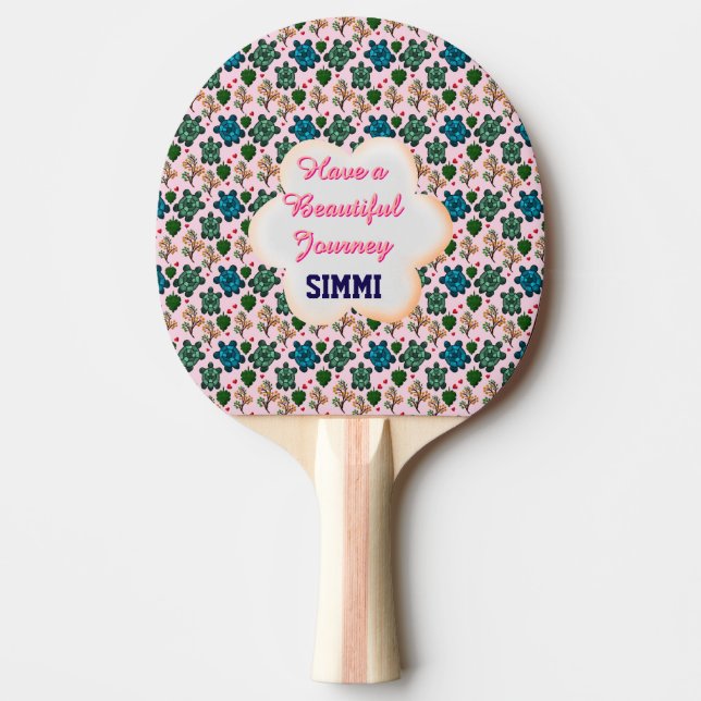 Custom turtle pattern  ping pong paddle (Front)