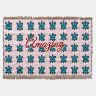 Custom turtle pattern Sherpa Blanket