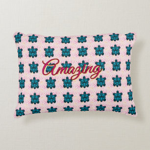 Custom turtle pattern Sherpa Blanket Accent Pillow