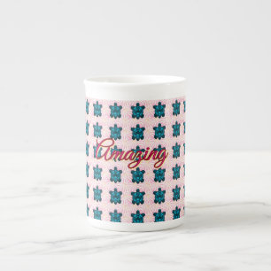 Custom turtle pattern Sherpa Blanket Bone China Mug