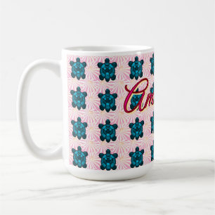 Custom turtle pattern Sherpa Blanket Coffee Mug