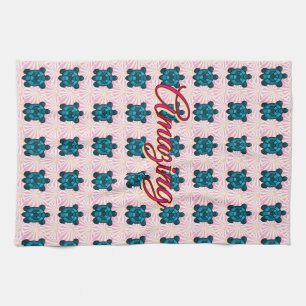 Custom turtle pattern Sherpa Blanket Kitchen Towel