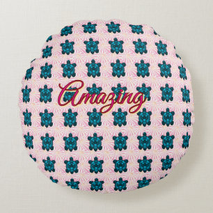 Custom turtle pattern Sherpa Blanket Round Pillow