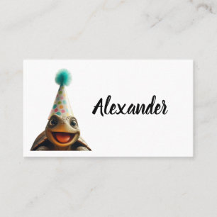 Custom turtle with party hat place setting place card