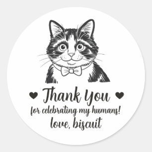 Custom Tuxedo Cat Wedding Favour Stickers