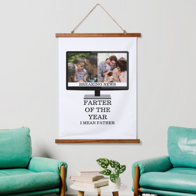 Custom TV farter of the year funny dad 2 photo Hanging Tapestry (Living Room)
