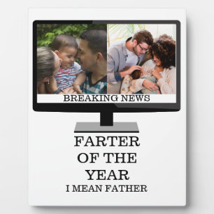 Custom TV farter of the year funny dad 2 photo Plaque