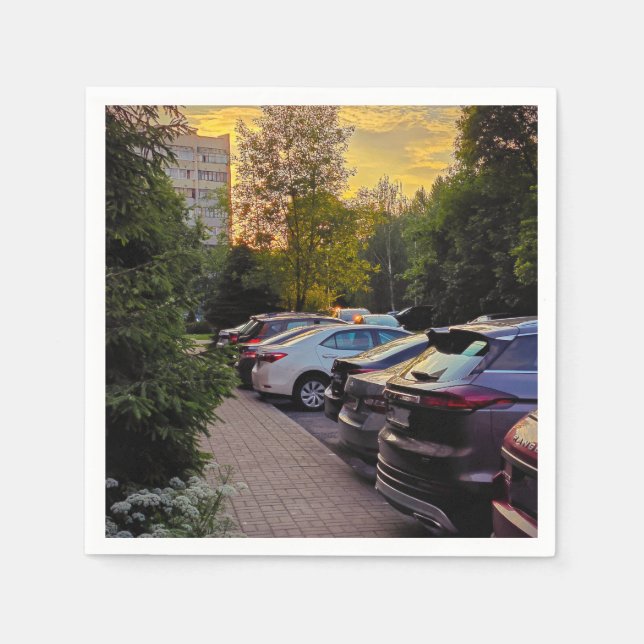 Custom Twilight Urban Mood Cocktail Paper Napkin (Front)