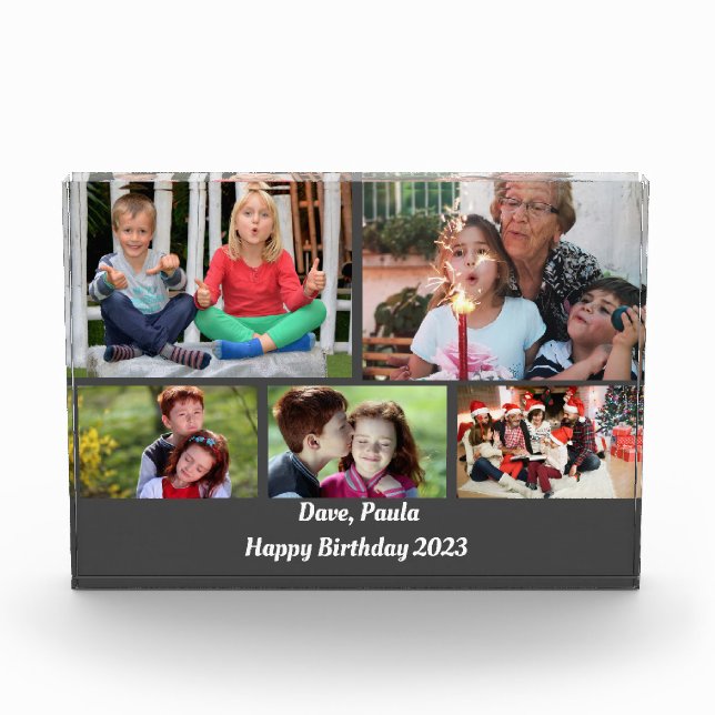 Custom Twin Happy Birthday 2023  Photo Block (Front)