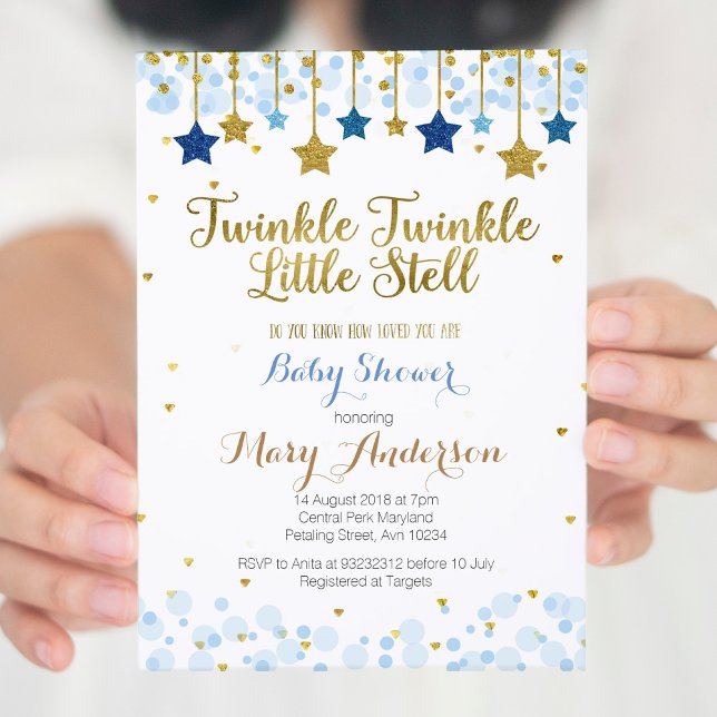 Custom Twinkle Little Star Baby Shower Invitation (Creator Uploaded)