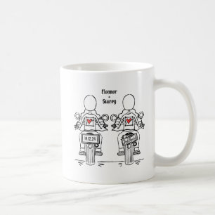 Custom Two Brides Biker Motorcycle Wedding Coffee Mug