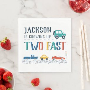 Custom Two Fast Second Birthday Napkin
