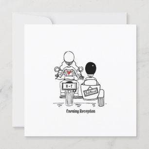 Custom Two Grooms Motorbike and Sidecar Wedding Invitation