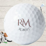 Custom Two-Layered Monogram with First Name  Golf Balls<br><div class="desc">UNIQUE LAYERING OF THE MONOGRAM -- look closely and you will see three colours, which gives it the feeling of depth. Personalized additionally with the first name. Special idea for a gift or you might just enjoy for yourself! If you have any design questions or a special request, please send...</div>