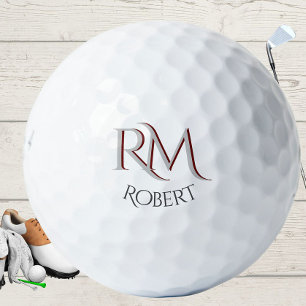 Custom Two-Layered Monogram with First Name  Golf Balls