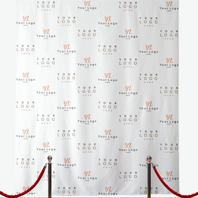 Custom Two Logo Business Step and Repeat Banner Tapestry (Creator Uploaded)
