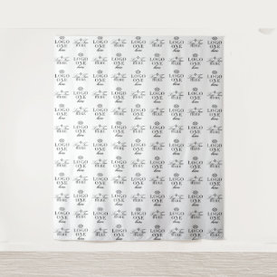 Custom Two Logo Step and Repeat Event Backdrop Tapestry