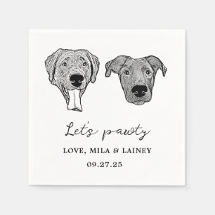 Custom Two Pet Cocktail Napkins Wedding
