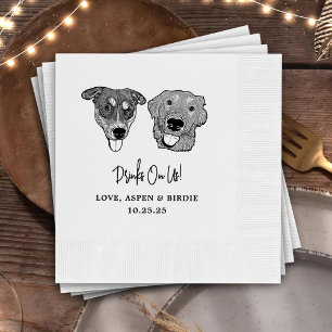 Custom Two Pet Cocktail Napkins Wedding