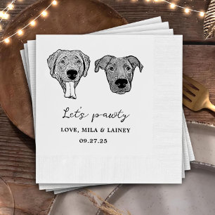 Custom Two Pet Cocktail Napkins Wedding