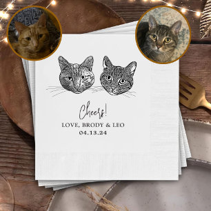 Custom Two Pet Cocktail Napkins Wedding